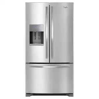 Refrigerador whirlpool 25 pies cúbicos french door 3 puertas gris