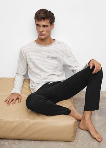 Mango Pijama largo rayas oferta