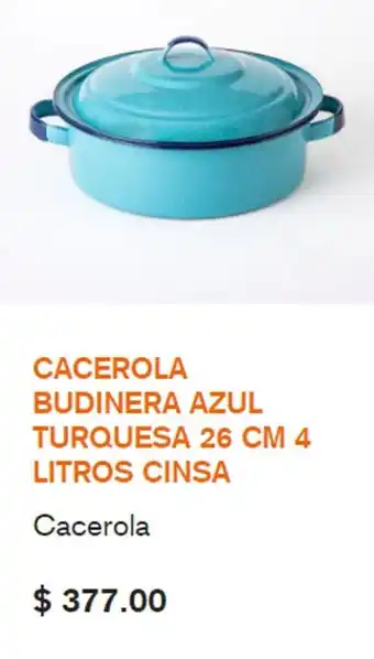 Cacerola Budinera Azul Turquesa 26cm - 4 litros Cinsa