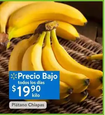 Walmart Plátano chiapas kilo oferta