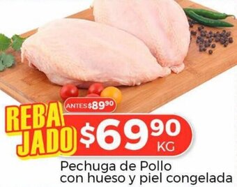 HEB Pechuga de Pollo con Hueso y Piel Congelada oferta
