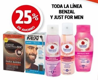 Farmacias Guadalajara Toda La Línea Benzal y Just for Men oferta
