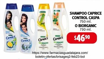 Shampoo Caprice Control Caspa 750ml o Biorganic 730ml