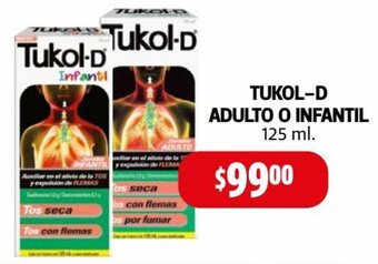 Farmacias Guadalajara Tukol-D Adulto o Infantil 125ml oferta