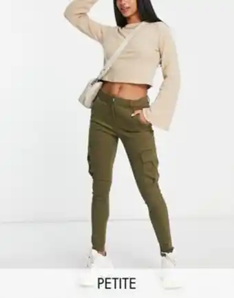 ASOS Parisian petite cargo skinny jeans in khaki oferta