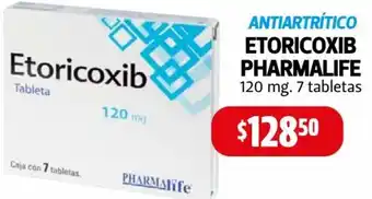 Farmacias Guadalajara Antiartrítico Etorocoxib Pharmalife 120mg oferta