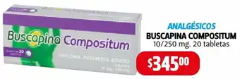 Farmacias Guadalajara Analgésicos Buscapina Compositum 10/259mg 20 Tabletas oferta
