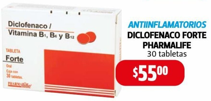 Diclofenaco/Vitamina B1, B6 Y B12, 30 Tabletas