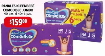 Farmacias Guadalajara Pañales Kleenbebé Comodisec Jumbo 40 ó 40 + 6 pzs oferta