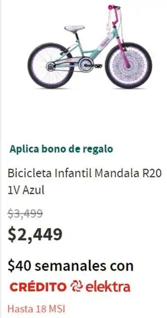 Elektra Bicicleta Infantil Mandala oferta
