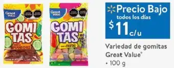 Variedad de Gomitas Great Value 100g