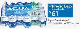 Walmart Agua Great Value 237ml oferta