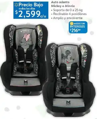 Auto Asiento Mickey o Minnie 25kg