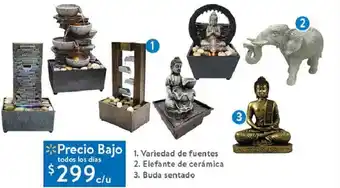 Variedad de Fuentes, Elefante de Cerámica, Buda Sentado