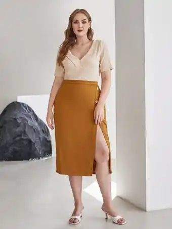 SHEIN Motf premium falda con abertura oferta