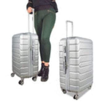 Waldos Combo maletas de viaje silver grande, 2 piezas. oferta