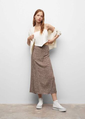 Mango Falda midi abertura oferta