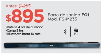 Chedraui Barra de sonido fol fs-m235 negro oferta