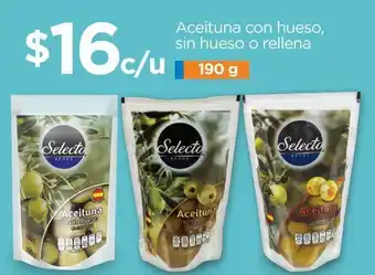 Chedraui Aceituna selecto brand con hueso,sin hueso o rellena 190 gr oferta