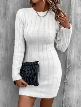 SHEIN Vestido de punto tejido mullido oferta