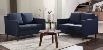 Muebles Dico Juego de dos sofá 2 plazas arla azul oferta