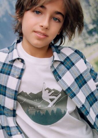 Mango Camiseta estampada algodón oferta