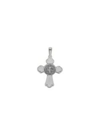 Joyerías Bizzarro Crucifijo de san benito hecho de oro blanco 14 kilates oferta