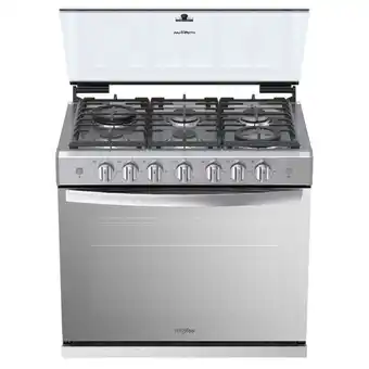 Estufa whirlpool de gas xpert flamma 30 pulgadas 6 quemadores gris