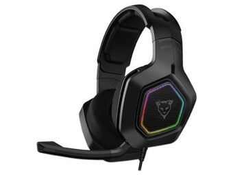 Audífonos con micrófono gamer ocelot spk-1968, cancelación de ruido, iluminación rgb, 3.5mm. color negro.