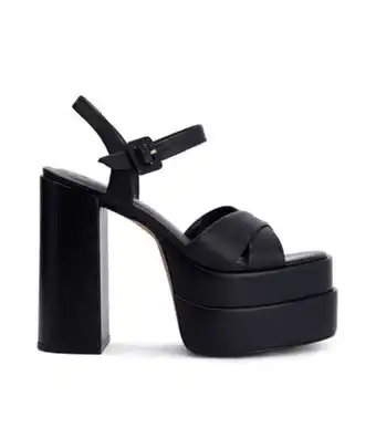 Aldo Sandalias negras con tacón alto ancho y plataforma mujer oferta