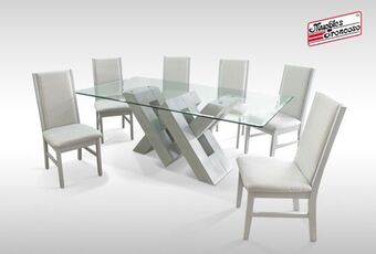 Muebles Troncoso Antecomedor eliana gris - sillas argelia silver oferta