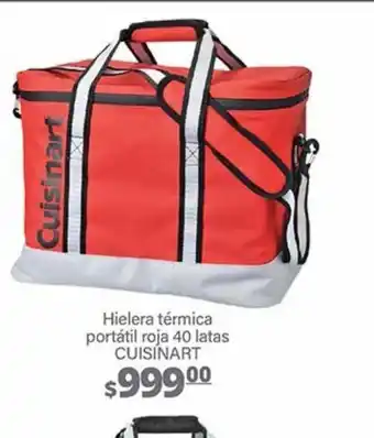 Hielera térmica portátil roja 40 latas cuisinart