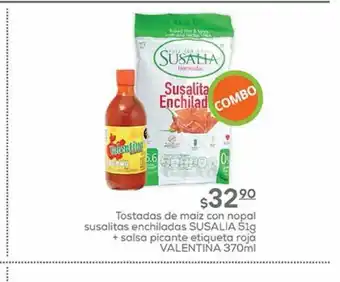 Fresko Tostadas de maíz susalia 51g + salsa picante valentina 370ml oferta