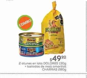 Fresko 2 atúnes en lata dolores 130g + tostadas de maíz amarillas charras 280g oferta
