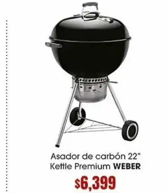 Asador de carbón 22" kettle premium weber