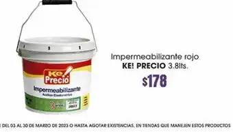 Fresko Impermeabilizante rojo ke precio 3.8l oferta