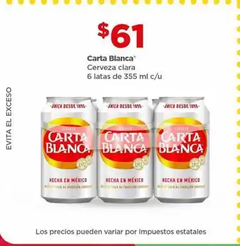 Bodega Aurrerá Cerveza carta blanca 355ml oferta