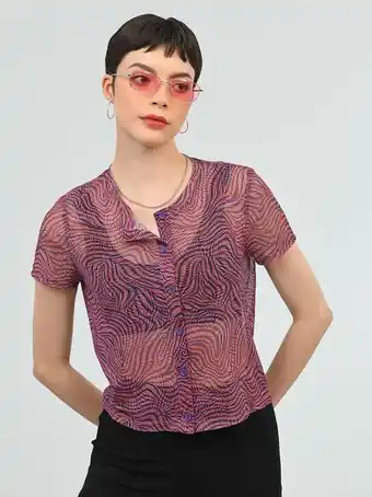 Cuidado con el Perro Blusa mesh estampado oferta