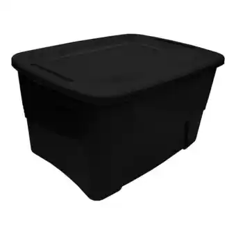 Caja organizadora plástica con tapa atlanta 10 gal/38 lts negra s010tkk6c