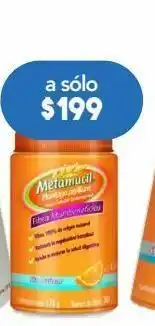 Farmacia San Pablo Metamucil fibra multibeneficios sabor naranja sin azúcar 174 g polvo bote plantago psyllium 56.18 g oferta