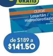 Farmacia San Pablo Losartán 50 mg hidrocloratiazida 12.5 mg aurax 30 tabletas caja oferta