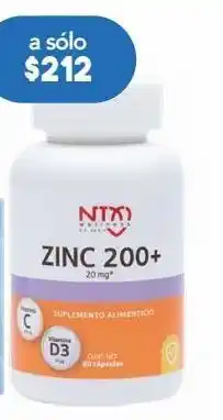 Farmacia San Pablo Nártex suplemento alimenticio zinc 200+, vitamina c y d3 60 cápsulas frasco vitamina c 300 mg oferta
