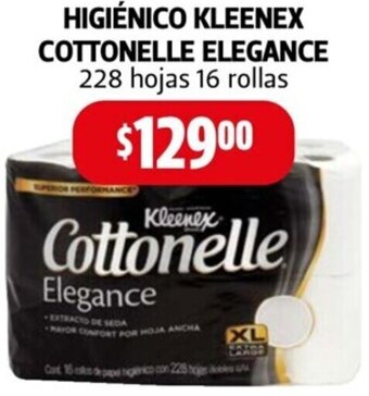 Farmacias Guadalajara Higiénico Kleenex Cottonelle Elegance 228 Hojas 16 Rollos oferta