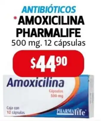 Farmacias Guadalajara Amoxicilina Pharmalife 500mg 12 Cápsulas oferta