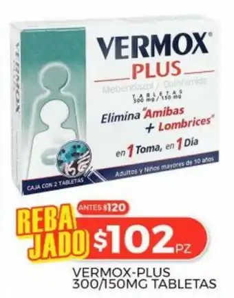 HEB Vermox-Plus 300/150mg Tabletas oferta