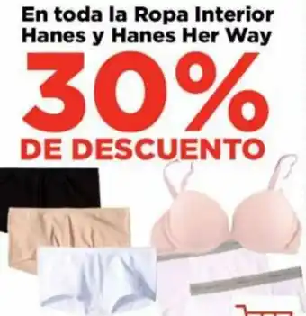 HEB En Toda la Ropa Interior Hanes y Hanes Her Way oferta