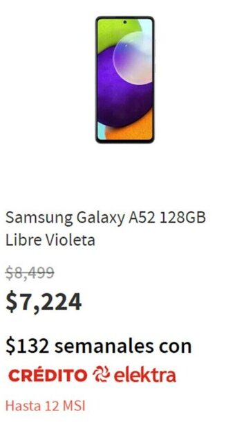 Elektra Samsung Galaxy A52 128GB Libre Violeta oferta