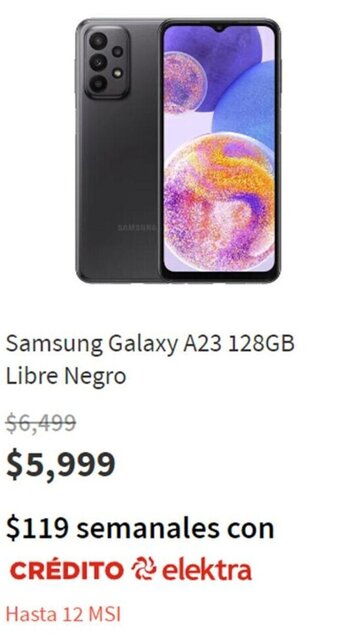 Elektra Samsung Galaxy A23 128GB Libre Negro oferta