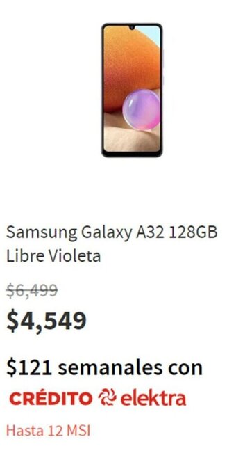 Elektra Samsung Galaxy A32 128GB Libre Violeta oferta