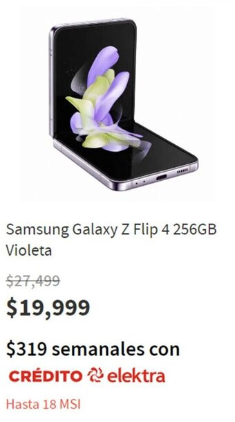 Elektra Samsung Galaxy Z Flip 4 256GB Violeta oferta